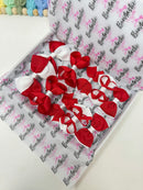 School Bundle - 3 Inch Bows - Clips & Bobbles - Red & White