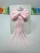 3.5 Inch Streamer Tail Bow - Powder Pink