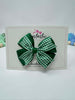 3.5 inch Flat Double Bow Thin Elastic - Forest Green & Green Gingham
