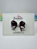 3 Inch Flat Double Bow Style - Burgundy & White