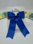 4.5 Inch Tail Bow Style 2 - Royal Blue & Yellow Gold