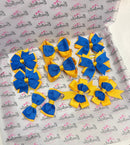 School Bundle - Matching Pairs - Clips & Bobbles - Royal Blue & Yellow Gold