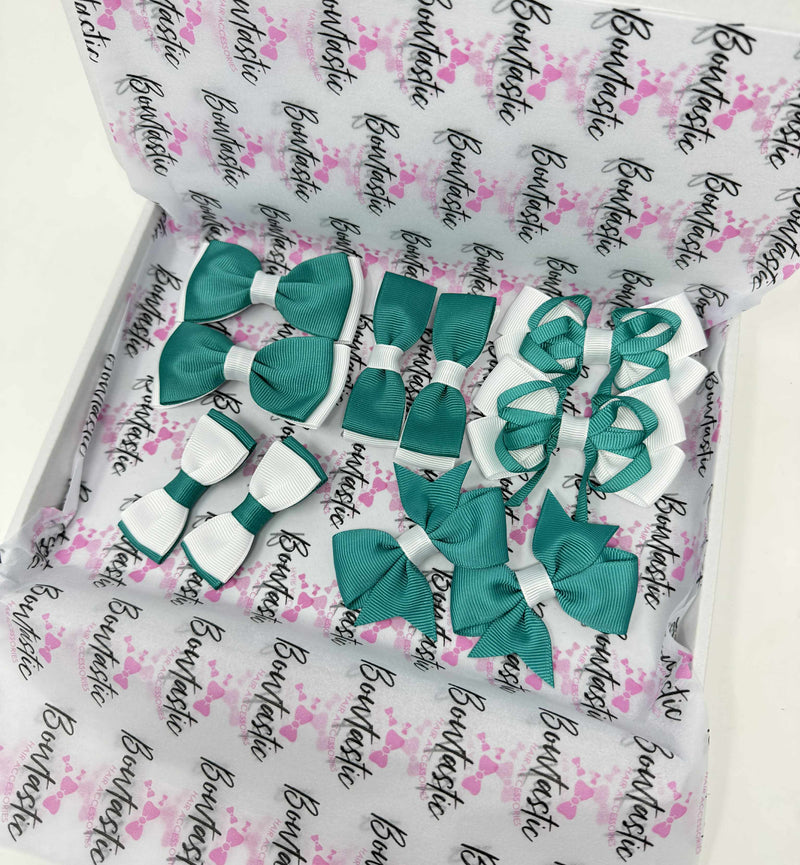 School Bundle - Jade Green & White - 10 Items - Clips