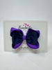 3.5 Inch 2 Layer Tuxedo Bow Thin Elastic - Navy & Purple
