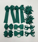 School Bundle - 3 Inch Bows - Hunter Green - Clips & Bobbles