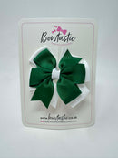 3 Inch Pinwheel Bow - Forest Green & White