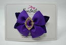 3.5 Inch Glitter Gem Bow - Purple