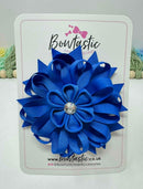 4 Inch Flower Bow - Royal Blue