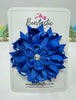 4 Inch Flower Bow - Royal Blue