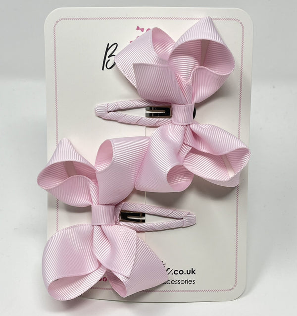 3 Inch Bow Snap Clip - Icy Pink - 2 Pack