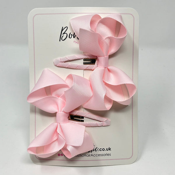 3 Inch Bow Snap Clip - Powder Pink - 2 Pack