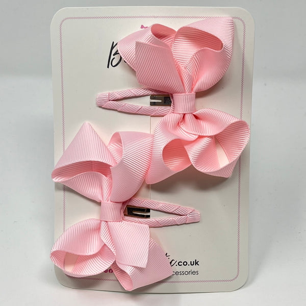 3 Inch Bow Snap Clip - Light Pink - 2 Pack