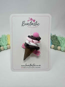 Novelty Bow - Brown & Pink Ice Cream
