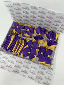 School Bundle - 5 Matching Pairs - Clips & Bobbles - Purple & Yellow Gold