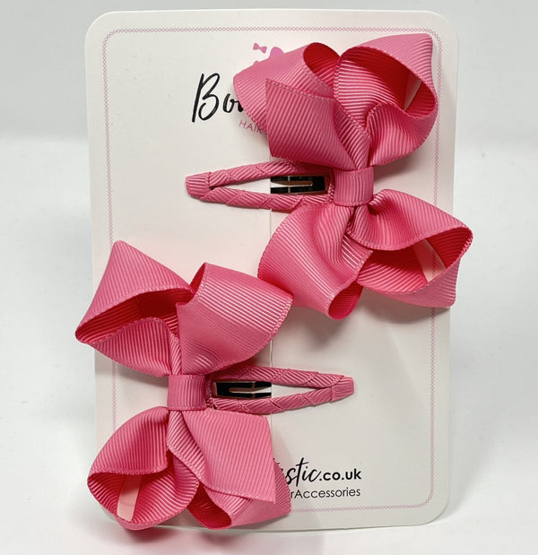 3 Inch Bow Snap Clip - Fantasy Rose - 2 Pack