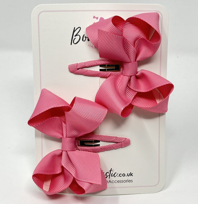 3 Inch Bow Snap Clip - Fantasy Rose - 2 Pack