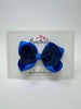 3.5 Inch 2 Layer Tuxedo Bow Thin Elastic - Navy & Royal Blue