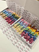 Bow Set - 20x Autumn Bow Bundle - 3.5 inch Flat Bow - Thin Elastics