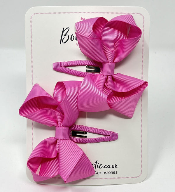 3 Inch Bow Snap Clip - Rose Bloom - 2 Pack