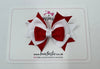 3.5 Inch Stacked Bow Bobble - Red & White