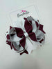 4.5 Inch Ring Bow Bobble - Burgundy & White