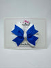 3.5 Inch 2 Layer Bow - Royal Blue & White
