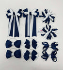 School Bundle - 3 Inch Bows - Navy & White - Clips & Bobbles