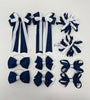 School Bundle - 3 Inch Bows - Navy & White - Clips & Bobbles
