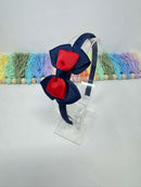 2.5 inch Bow Alice Band - Red & Navy