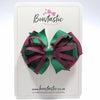 3.5 Inch Loop Bow - Forest Green & Burgundy
