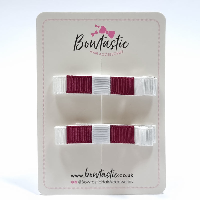 2 Inch Slide Bows - Wine & White - 2 Pack