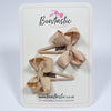 2 Inch Bow Snap Clip - Tan - 2 Pack