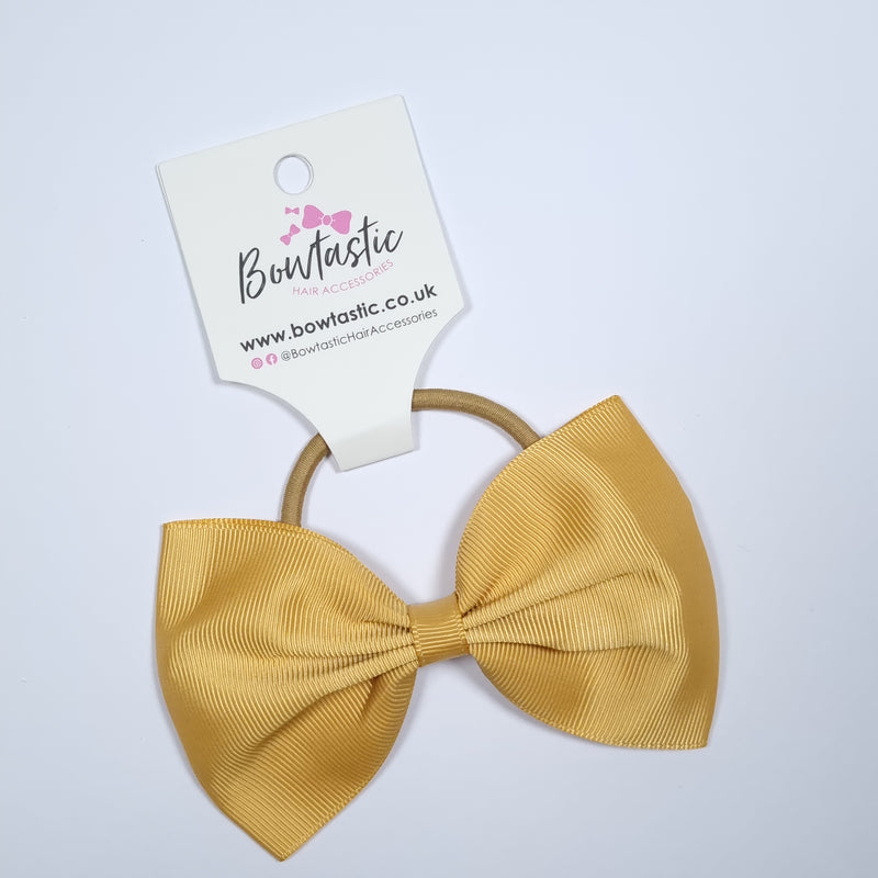 4.5 Inch Tuxedo Bow Bobble - Old Gold