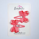 2 Inch Bow Snap Clip - Coral Rose - 2 Pack
