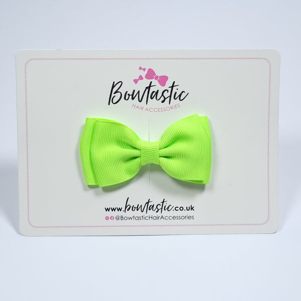 3 Inch Flat Double Bow - Key Lime