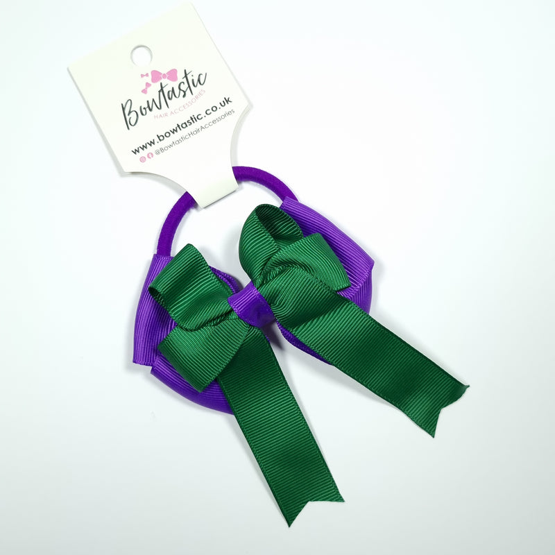 3.5 Inch Tail Bobble - Forest Green & Purple