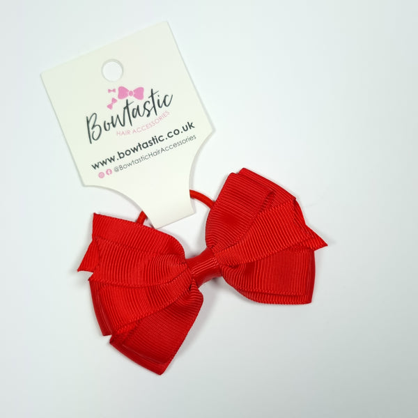 3.25 Inch Layer Bow Thin Elastic - Red