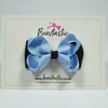 3 Inch Double Bow - Black & Bluebell