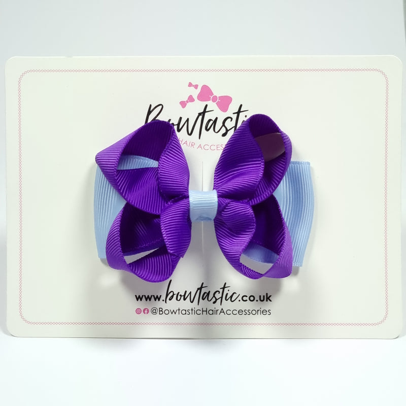 3 Inch Double Bow - Purple & Bluebell