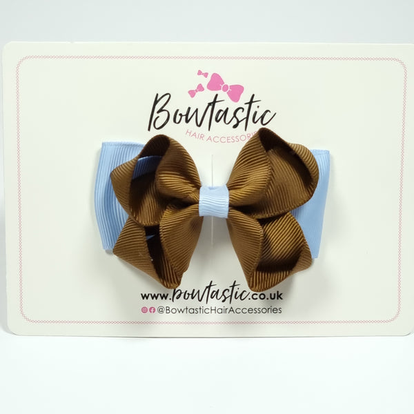 3 Inch Double Bow - Turftan & Bluebell