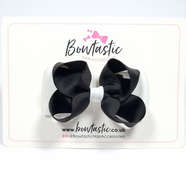 3 Inch Double Bow - Black & White