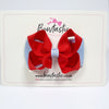 3 Inch Double Bow - Red & Bluebell