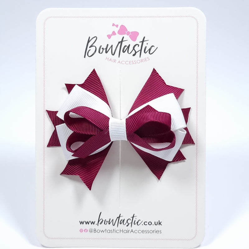 3.5 Inch Stacked Bow - Wine & White