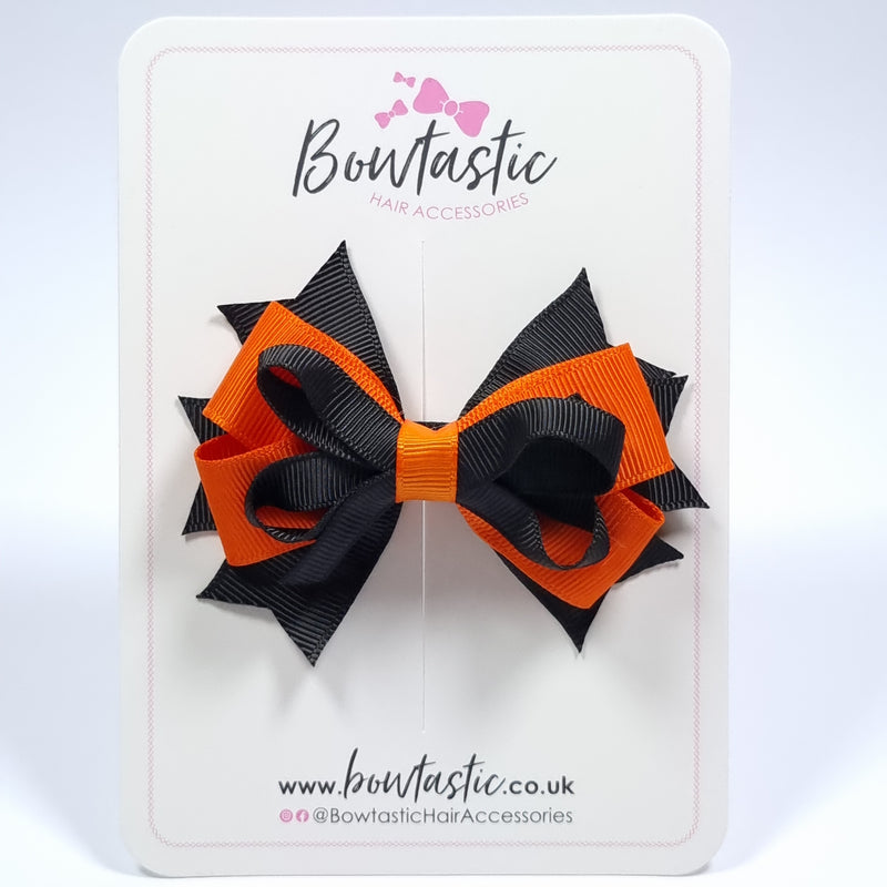 3.5 Inch Stacked Bow - Black & Orange