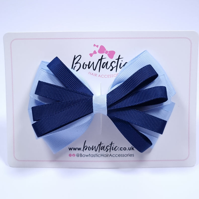 4.5 Inch Loop Bow - Navy & Bluebell