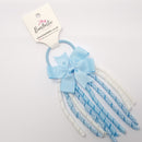 3 Inch Pinwheel Corker Bobble - Blue Topaz & White Gingham