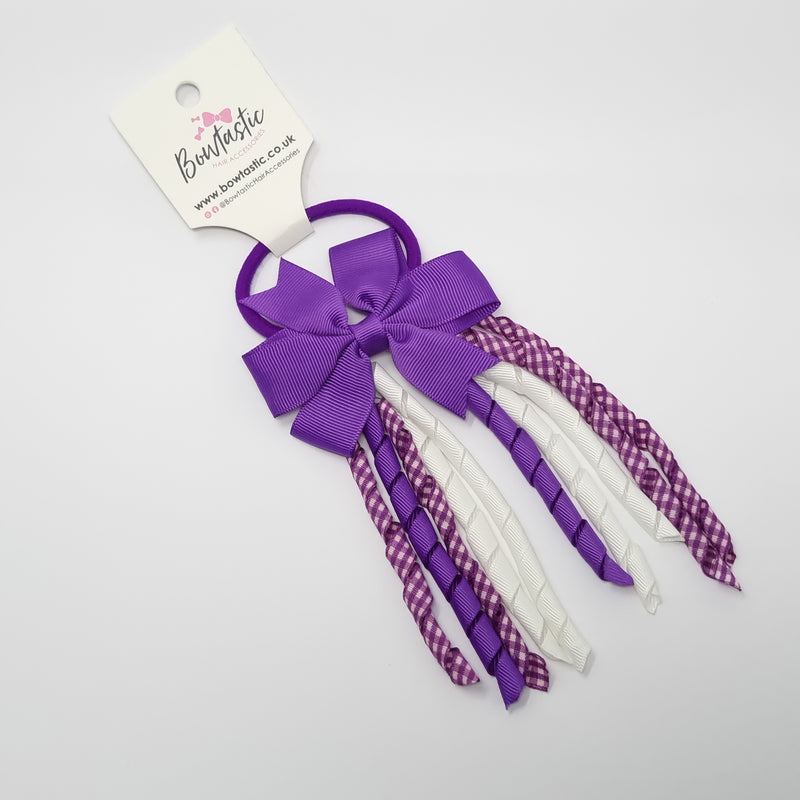 3 Inch Pinwheel Corker Bobble - Purple & White Gingham