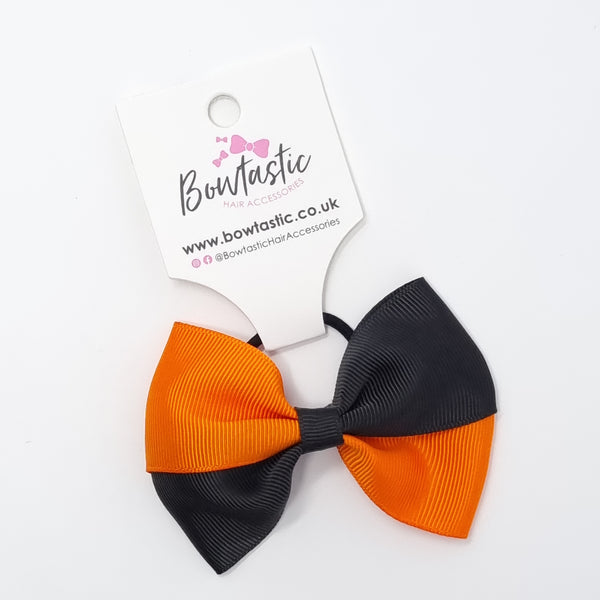 3.25 Inch Twist Bow Thin Elastic - Black & Orange