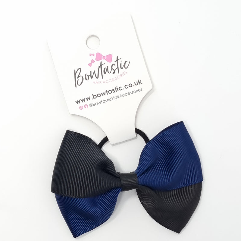 3.25 Inch Twist Bow Thin Elastic - Navy & Black