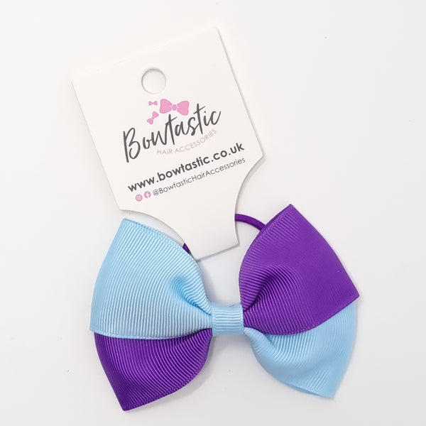 3.25 Inch Twist Bow Thin Elastic - Purple & Blue Topaz